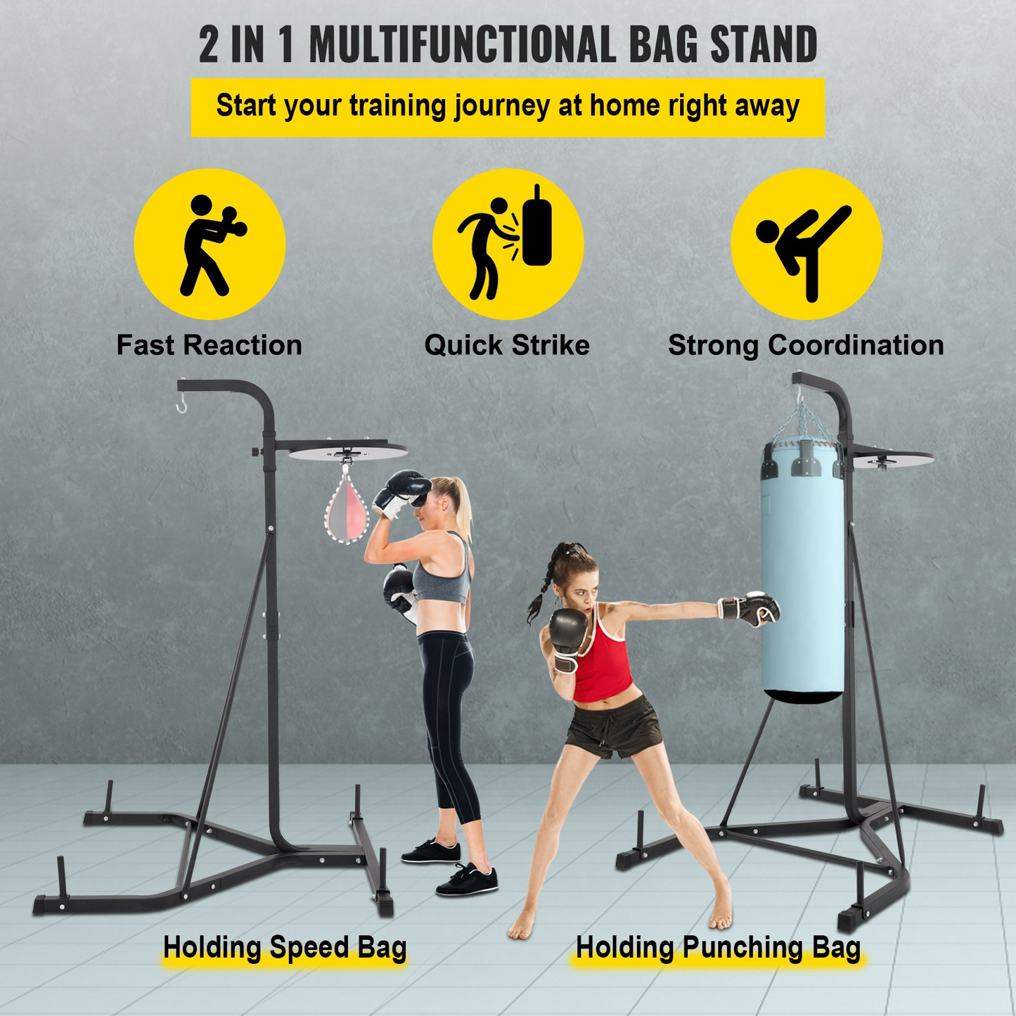 VEVOR Heavy Bag Stand with Speed Ball | Height Adjustable Punching Bag Stand, Goodies N Stuff