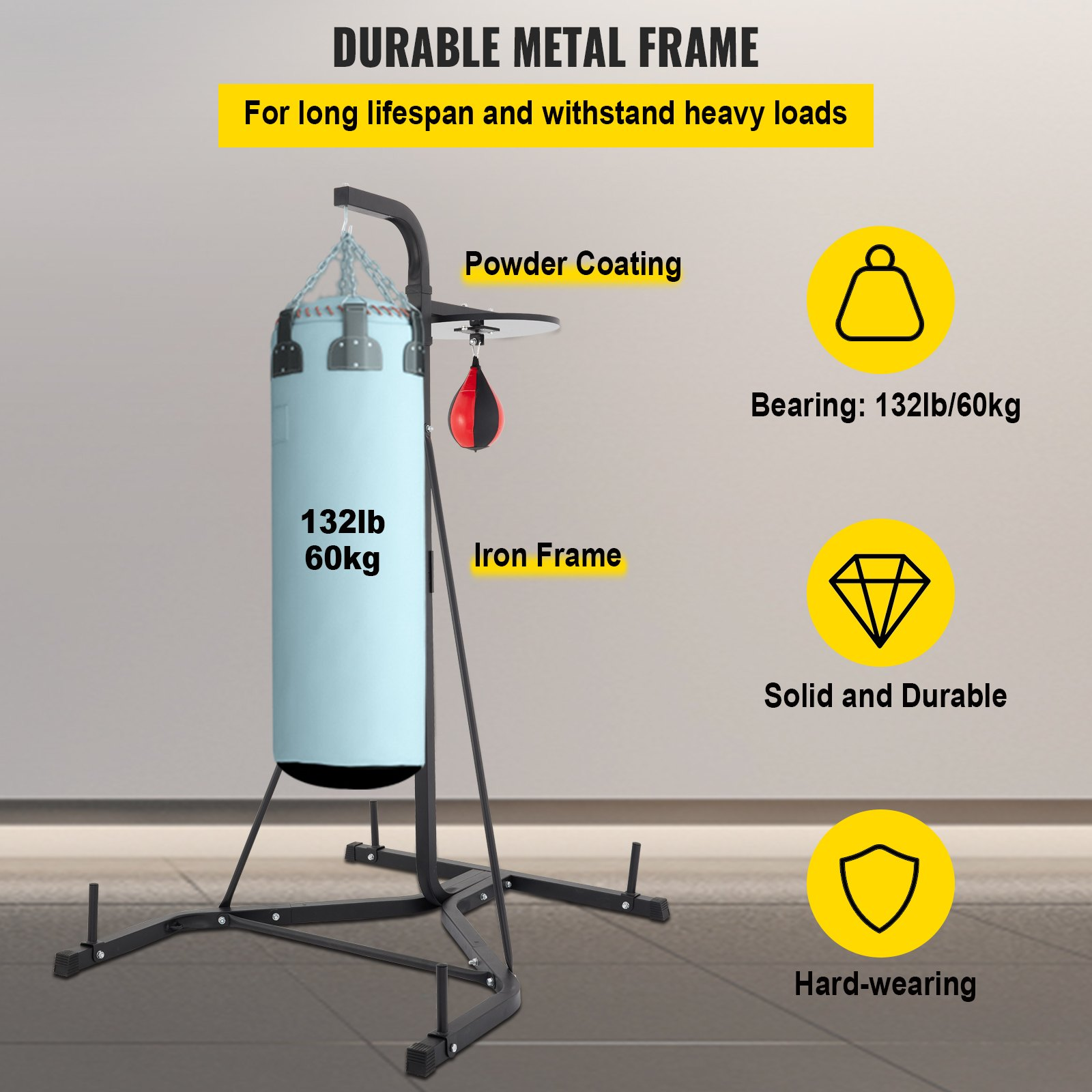 VEVOR Heavy Bag Stand with Speed Ball | Height Adjustable Punching Bag Stand, Goodies N Stuff