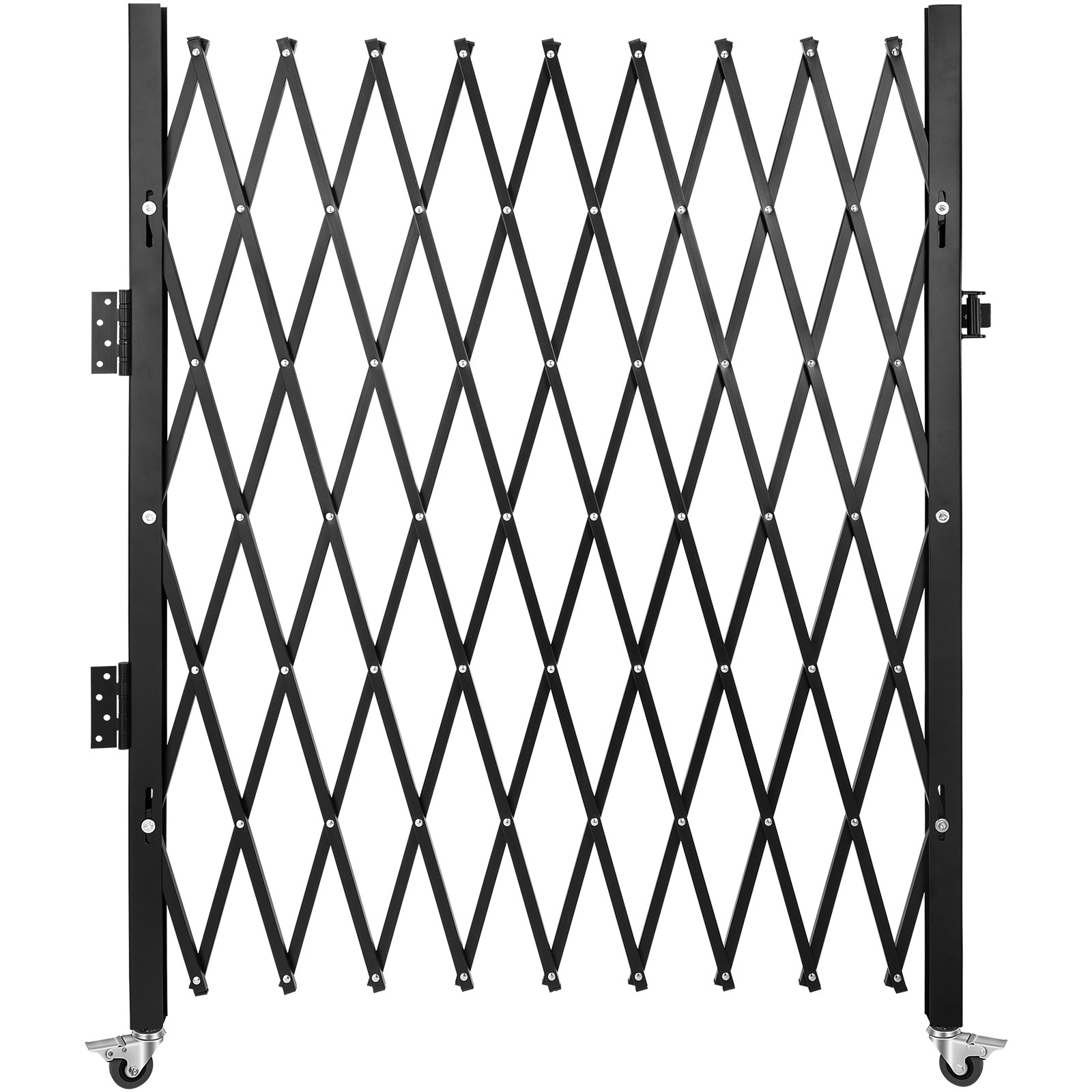 VEVOR Single Folding Security Gate, 7.1' H x 7.1' W （85 x 85 inch）Folding Door Gate, Steel Accordion Security Gate, Flexible Expanding Security Gate, 360° Rolling Barricade Gate, Scissor Gate/Door with Padlock, Goodies N Stuff