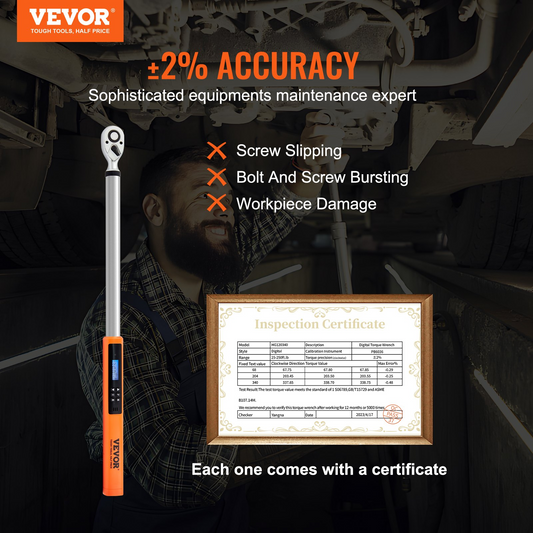VEVOR Digital Torque Wrench, 1/2" Drive Electronic Torque Wrench, Torque Wrench Kit 25-250ft.lb/34-340n.m Torque Range Accurate to ±2%, 3-Mode Adjustable Torque Wrench Set with LED Buzzer Calibration, Goodies N Stuff