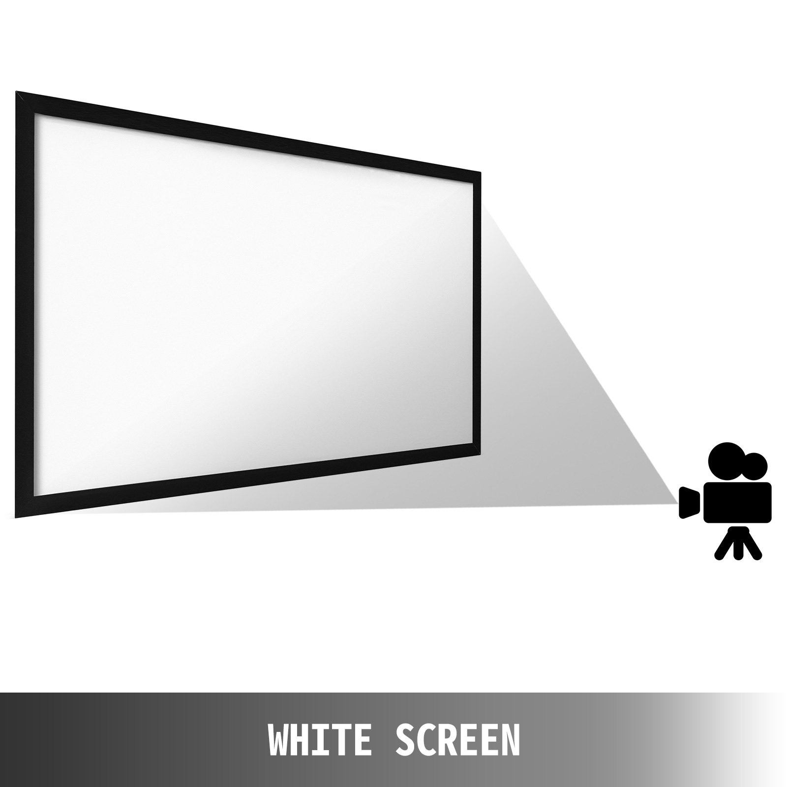 VEVOR Projector Screen Fixed Frame 155inch Projector Screen 16:9 4K HD Movie Screen Wall Mounted for Movie Theater Home, Goodies N Stuff
