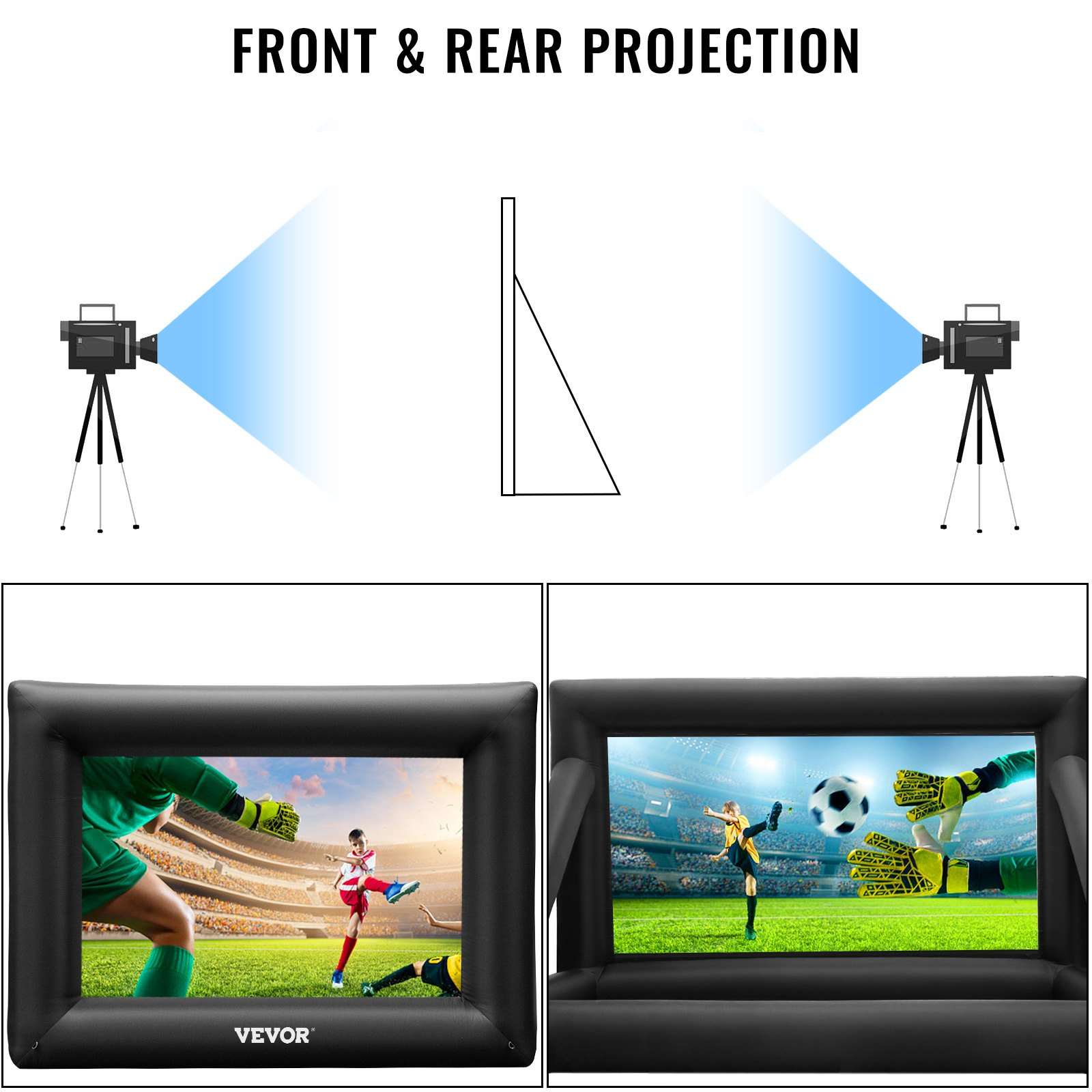 VEVOR Inflatable Movie Screen 24FT（288inch） Inflatable Projector Screen for outside with 360W Air Blower Inflatable Screen Oxford Fabric Material Blow Up Screen for Outdoor Movie Supports Front/Rear Projection, Goodies N Stuff