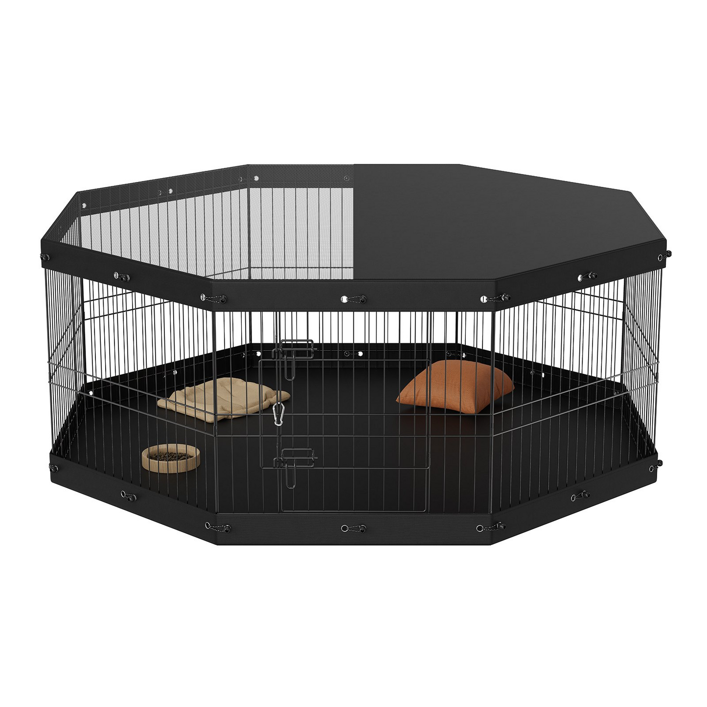 VEVOR Dog Playpen, 8 Panels Foldable Metal Dog Exercise Pen with Top Cover and Bottom Pad, 24" H Pet Fence Puppy Crate Kennel, Indoor Outdoor Dog Pen for Small Medium Pets, for Camping, Yard, Goodies N Stuff