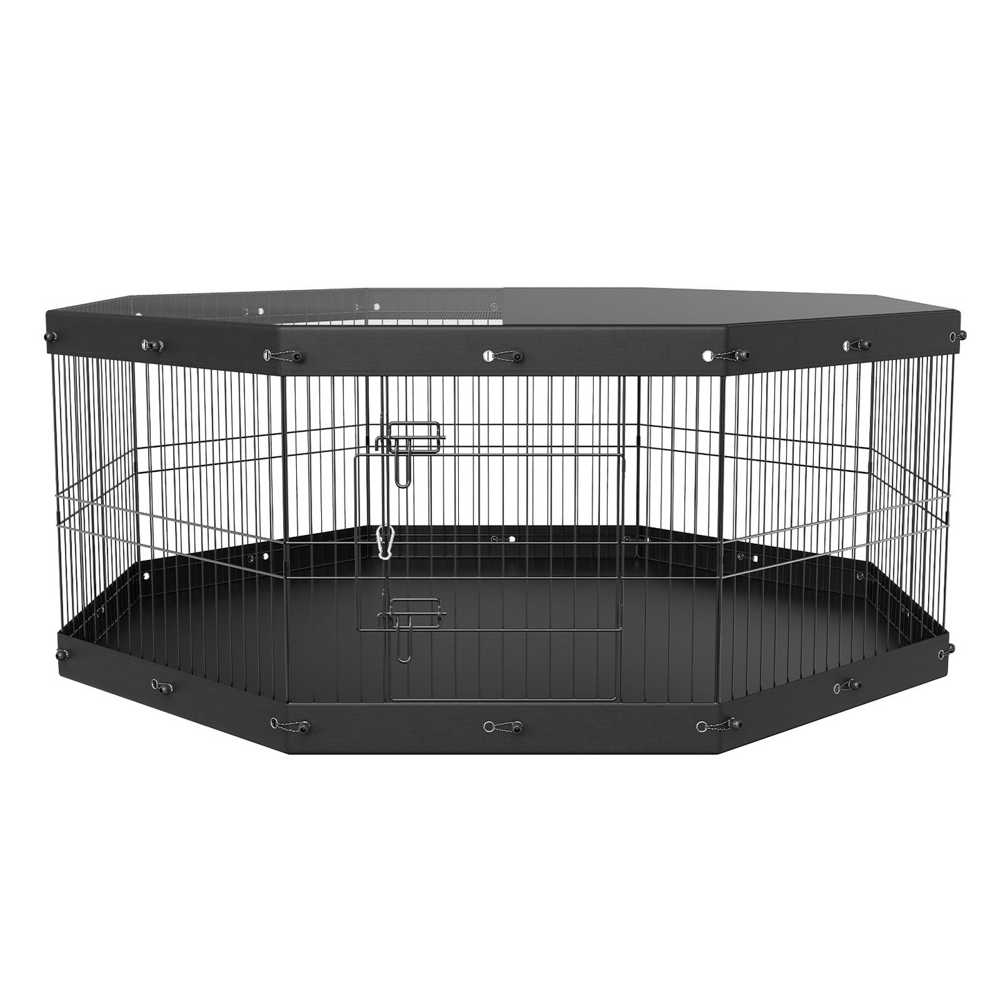 VEVOR Dog Playpen, 8 Panels Foldable Metal Dog Exercise Pen with Top Cover and Bottom Pad, 24" H Pet Fence Puppy Crate Kennel, Indoor Outdoor Dog Pen for Small Medium Pets, for Camping, Yard, Goodies N Stuff