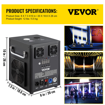 VEVOR Stage Equipment Special Effect Machine, 500W 4pcs Stage Effect Machine with Wireless Remote Control, Smart DMX Control Stage Equipment Showing Machine for Wedding, Musical Show, Goodies N Stuff