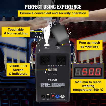 VEVOR Large Stage Equipment Special Effect Machine, 500W Stage Lighting Effect Machine with Wireless Remote Control, Smart DMX Control Stage Equipment Showing Machine for Wedding, Musical Show, DJ, Goodies N Stuff