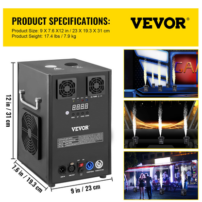 VEVOR Large Stage Equipment Special Effect Machine, 500W Stage Lighting Effect Machine with Wireless Remote Control, Smart DMX Control Stage Equipment Showing Machine for Wedding, Musical Show, DJ, Goodies N Stuff