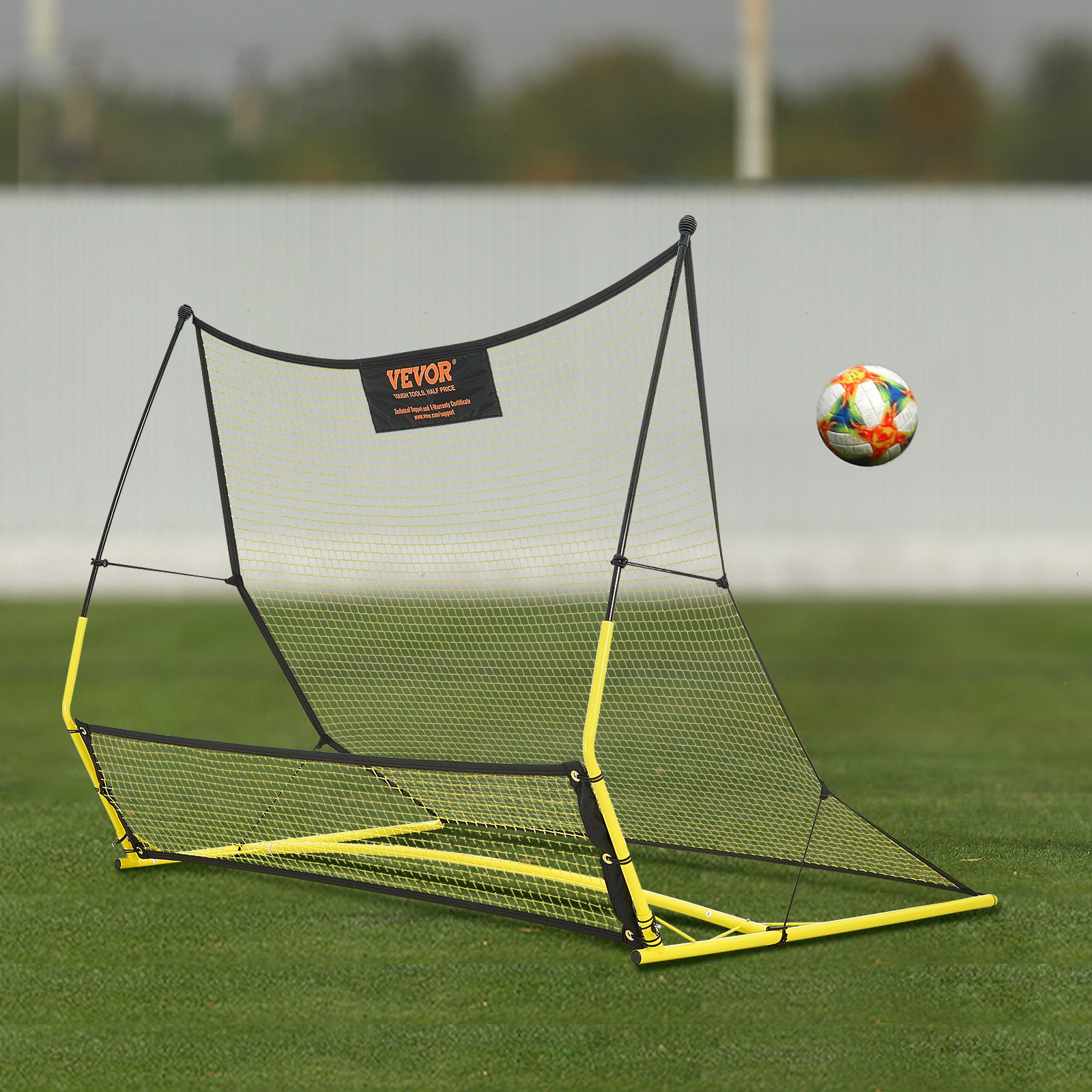 VEVOR Soccer Trainer, 2-IN-1 Portable Soccer Rebounder Net, 71"x40" Iron Soccer Practice Equipment, Goodies N Stuff
