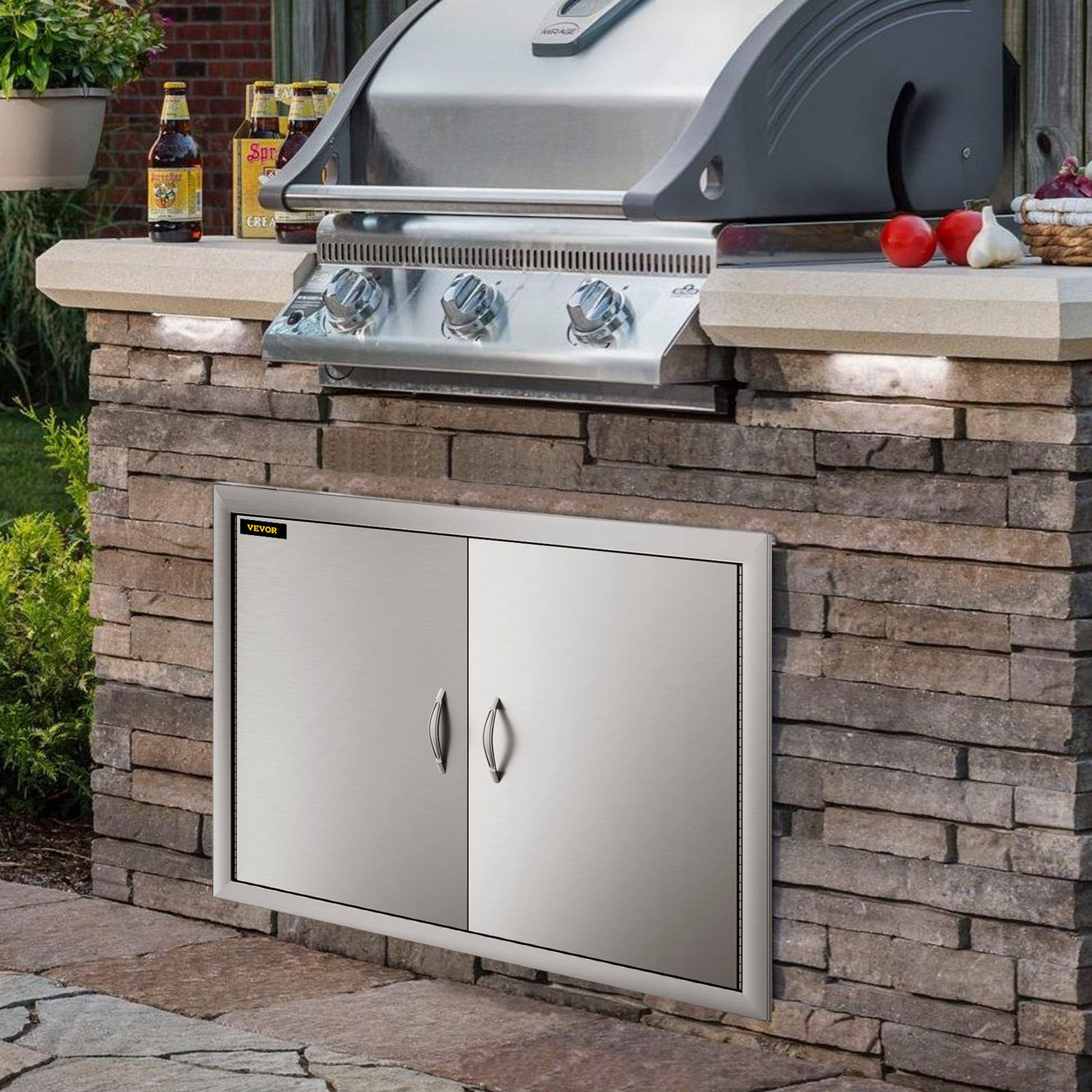 VEVOR BBQ Access Door 28W X 19H Inch, Double BBQ Door Stainless Steel, Outdoor Kitchen Doors for BBQ Island, Grill Station, Outside Cabinet, Goodies N Stuff