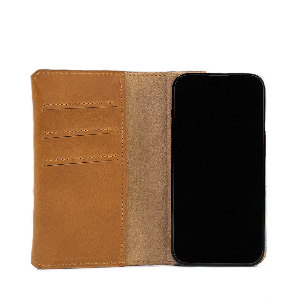 iPhone 15 series Leather Folio Case Wallet with MagSafe - The Minimalist 1.0, Goodies N Stuff