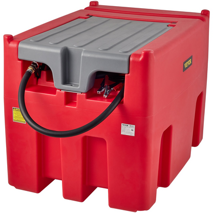 VEVOR Portable Diesel Tank, 116 Gallon Capacity & 10 GPM Flow Rate, Diesel Fuel Tank with 12V Electric Transfer Pump and 13.1ft Rubber Hose, PE Diesel Transfer Tank for Easy Fuel Transportation, Red, Goodies N Stuff