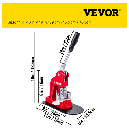 VEVOR Button Badge Maker Machine 25mm（1 in）DIY Pin Button Maker Machine with1000 Pcs Button Parts & Circle Cutter Installation-Free Button Press Kit for Idol, JK, School,Kids, Goodies N Stuff