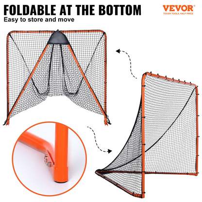 VEVOR Lacrosse Goal, 6' x 6' Lacrosse Net, Folding Portable Backyard Training Equipment, Goodies N Stuff