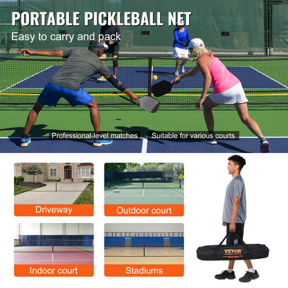 VEVOR Portable Pickleball Net System - 22FT Regulation Size Net, Weather Resistant Metal Frame & Strong PE Net, Goodies N Stuff