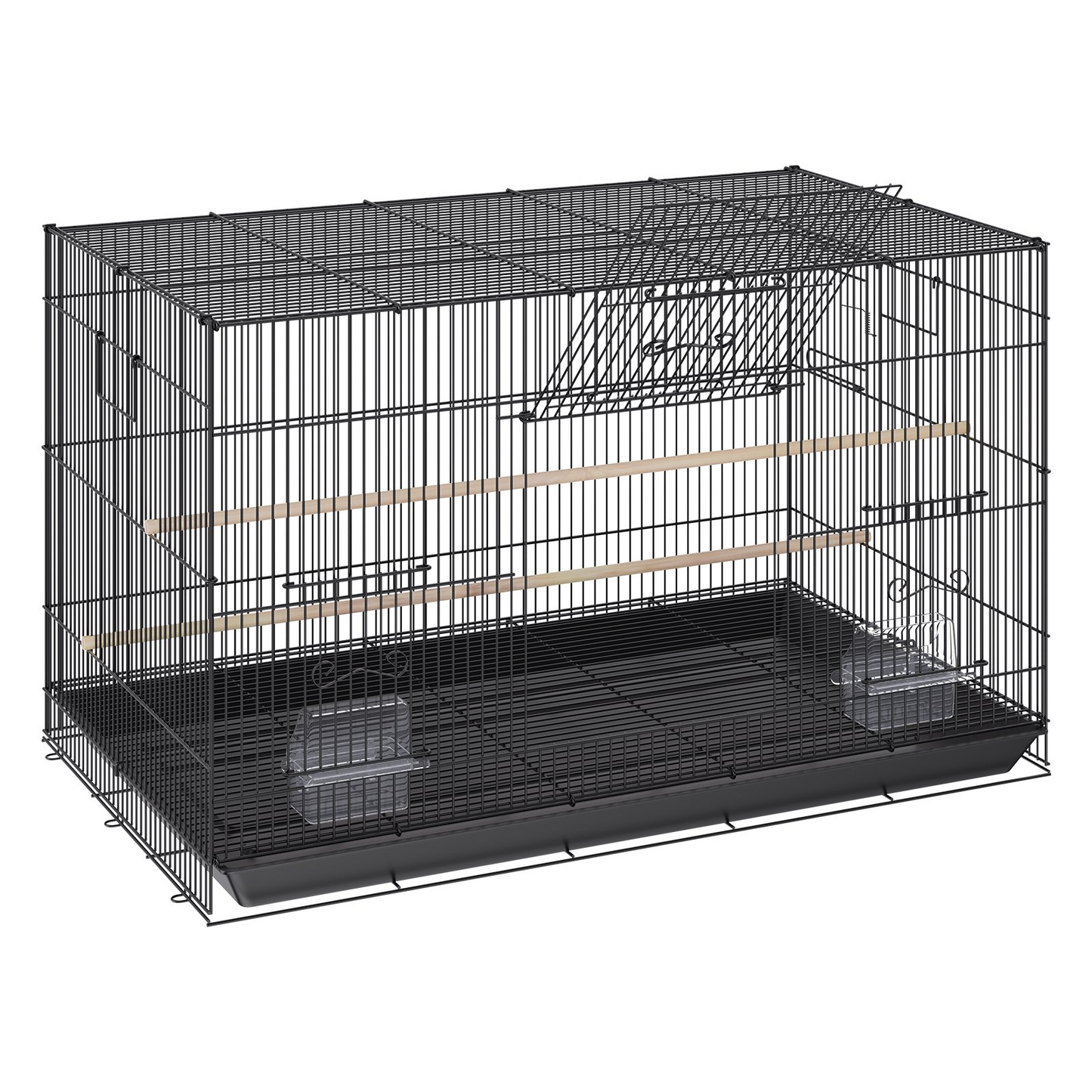 VEVOR 30 inch Bird Cage, Metal Large Parakeet Cages for Cockatiels Small Parrot Budgies Lovebirds Canaries, Pet Bird Cage with Rolling Stand and Tray