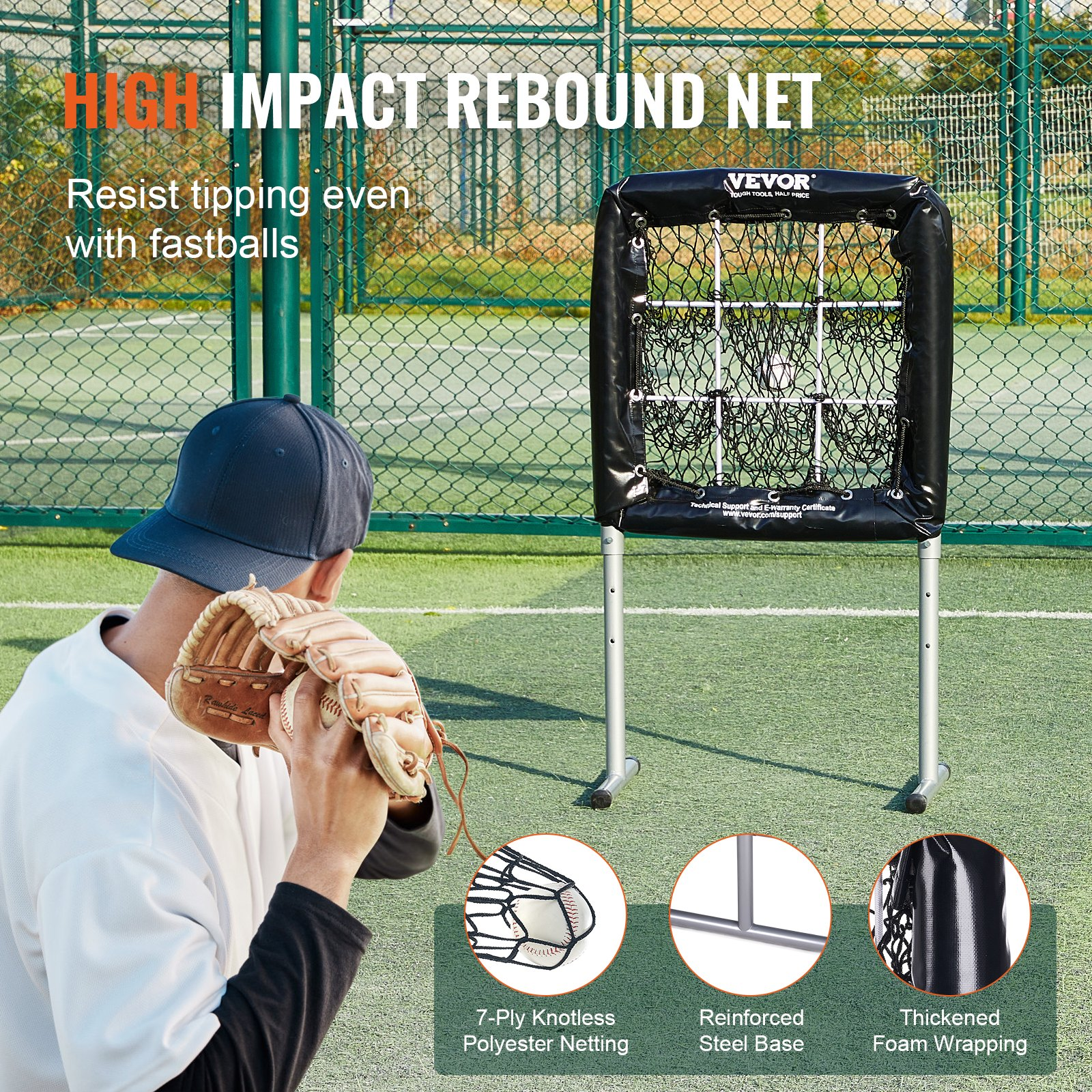 VEVOR 9 Hole Baseball Net, 28"x27" Softball Baseball Training Equipment, Goodies N Stuff