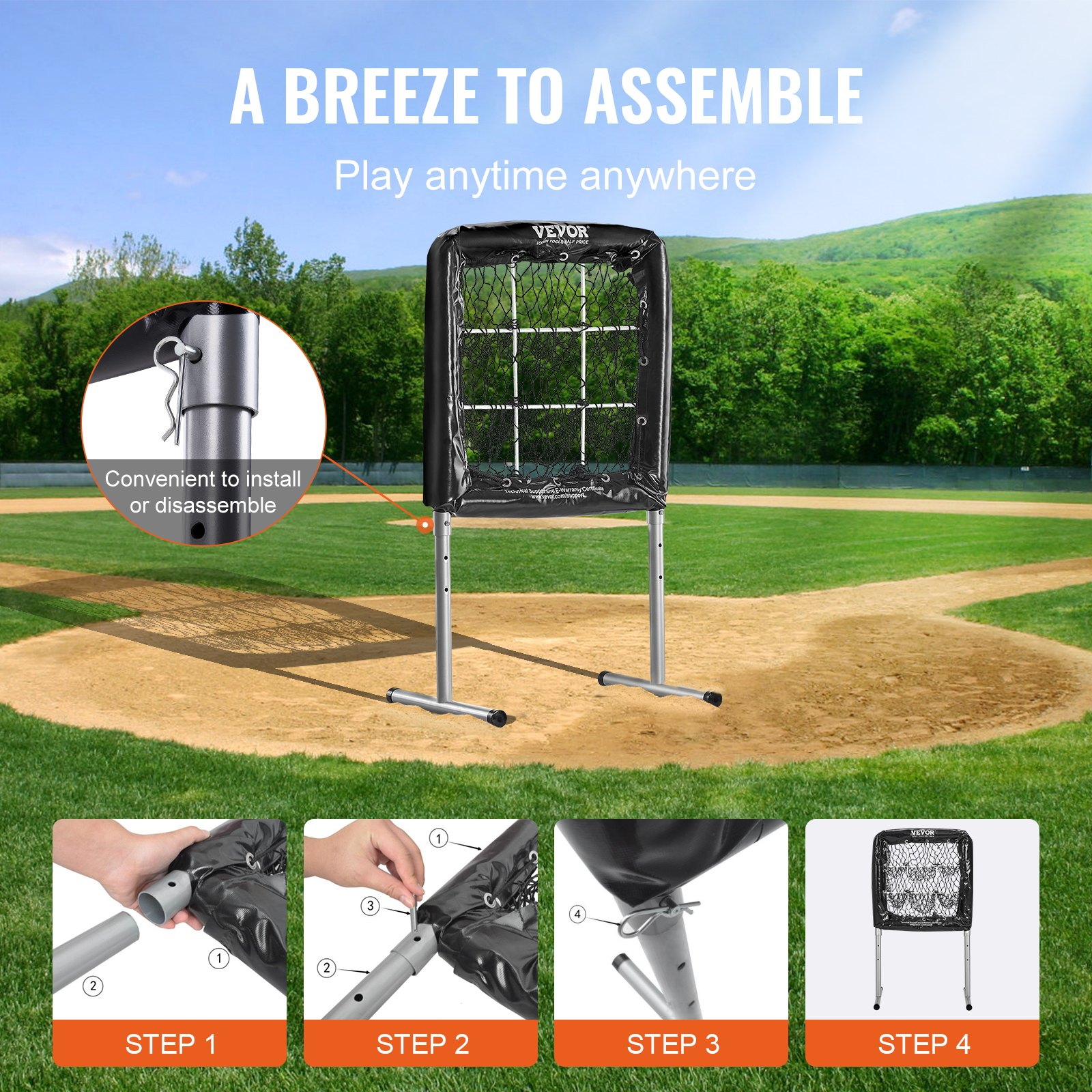 VEVOR 9 Hole Baseball Net, 28"x27" Softball Baseball Training Equipment, Goodies N Stuff