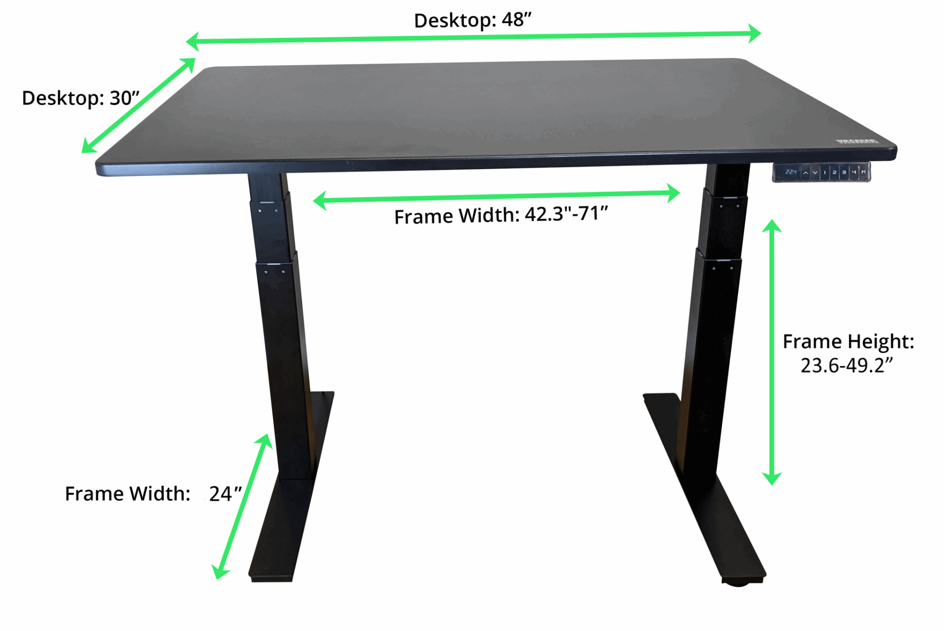 "Premier 52"" Black Dual Motor Electric Office Adjustable Standing Desk"