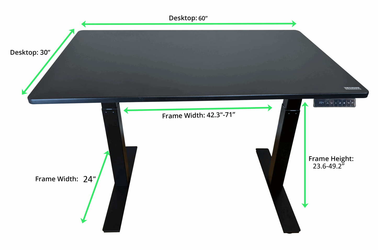 "Premier 52"" Black Dual Motor Electric Office Adjustable Standing Desk"