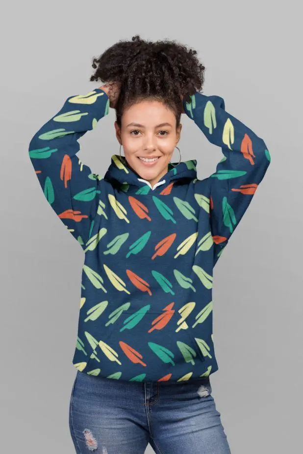 Abstract Leaf Pattern UNISEX Sublimation Hoodie - Soft, Vibrant, and Fade-Resistant, Goodies N Stuff