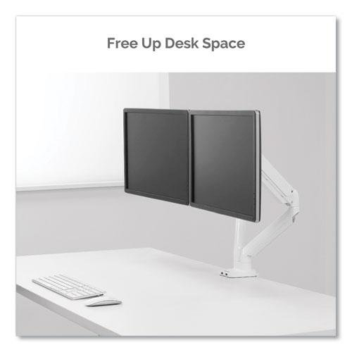 Fellowes Platinum Series Dual Monitor Arm - White - 2 Display(s) Supported - 27" Screen Support - 40 lb Load Capacity - 1 Each, Goodies N Stuff