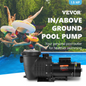 VEVOR Pool Pump 1.5HP 230V, Variable Dual Speed Pumps 1100W for Above Ground Pool, Powerful Self-priming Pump w/ Strainer Filter Basket, 5400 GPH Max. Flow, Energy Saving Swimming Pool Pump, Goodies N Stuff