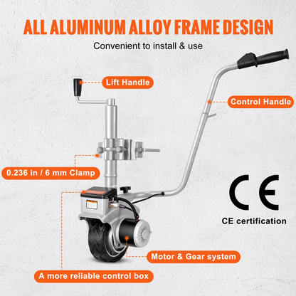 VEVOR Electric Trailer Dolly, 5000lbs Towing Capacity, 350W 12V Trailer Jockey Wheel with 22 ft/min Moving Speed, 12''-24.8'' Adjustable Clamp Height & 8'' Rubber Tire, for Moving Trailer Caravan Boat, Goodies N Stuff