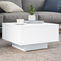 vidaXL Coffee Table with LED Lights White 21.7"x21.7"x12.2", Goodies N Stuff