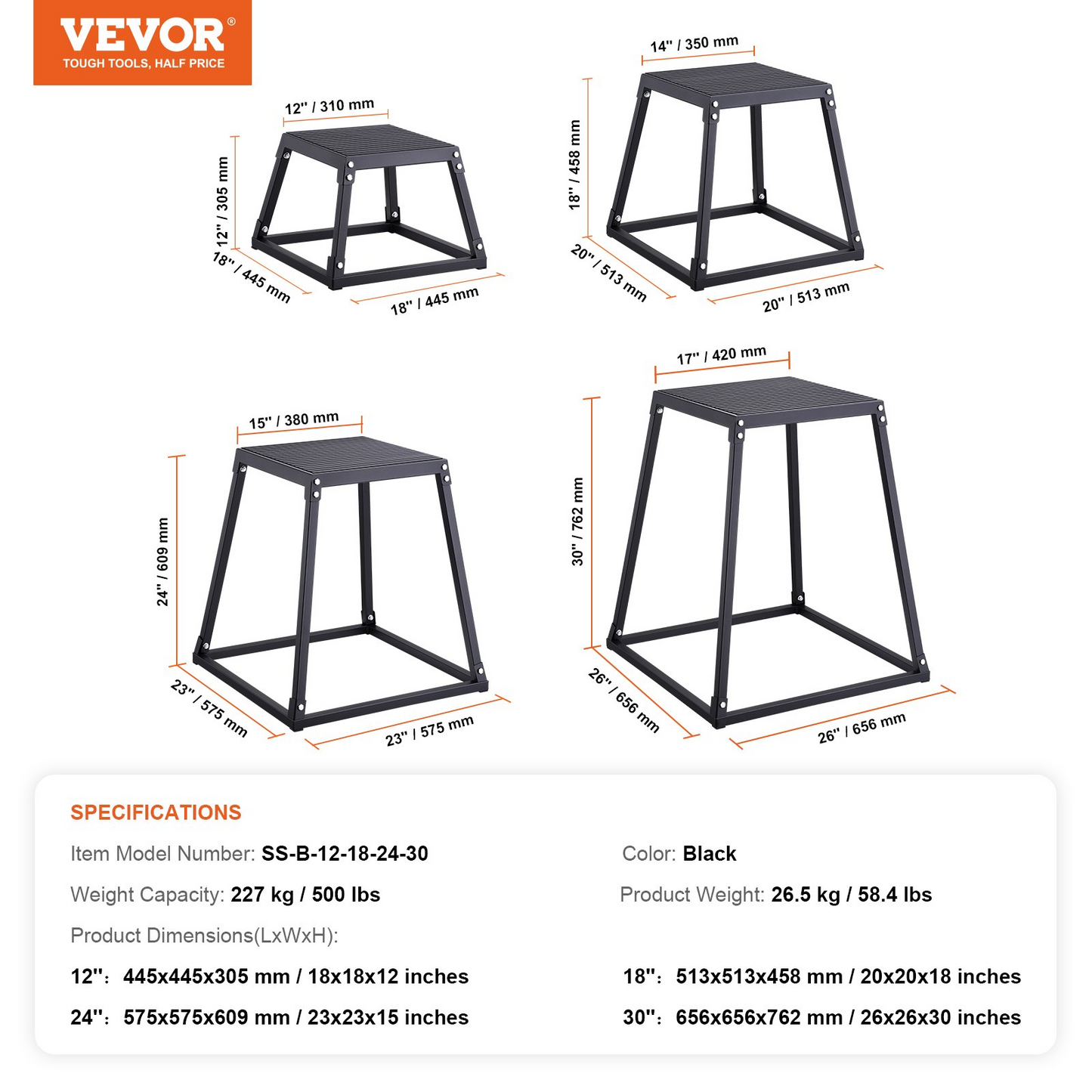 VEVOR Plyometric Jump Boxes - Improve Your Fitness and Strength Training, Goodies N Stuff