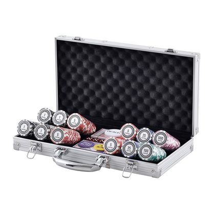VEVOR Poker Chip Set, 300-Piece Poker Set, Complete Poker Playing Game Set with Aluminum Carrying  Case, 11.5 Gram Casino Chips, Cards, Buttons and Dices, for Texas Hold'em, Blackjack, Gambling, Goodies N Stuff