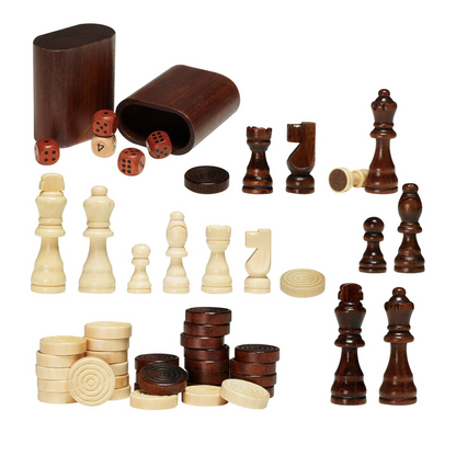 VEVOR 3-IN-1 Chess Checkers Backgammon Table Set, 18 Inch Premium Wooden Chess Table, Goodies N Stuff