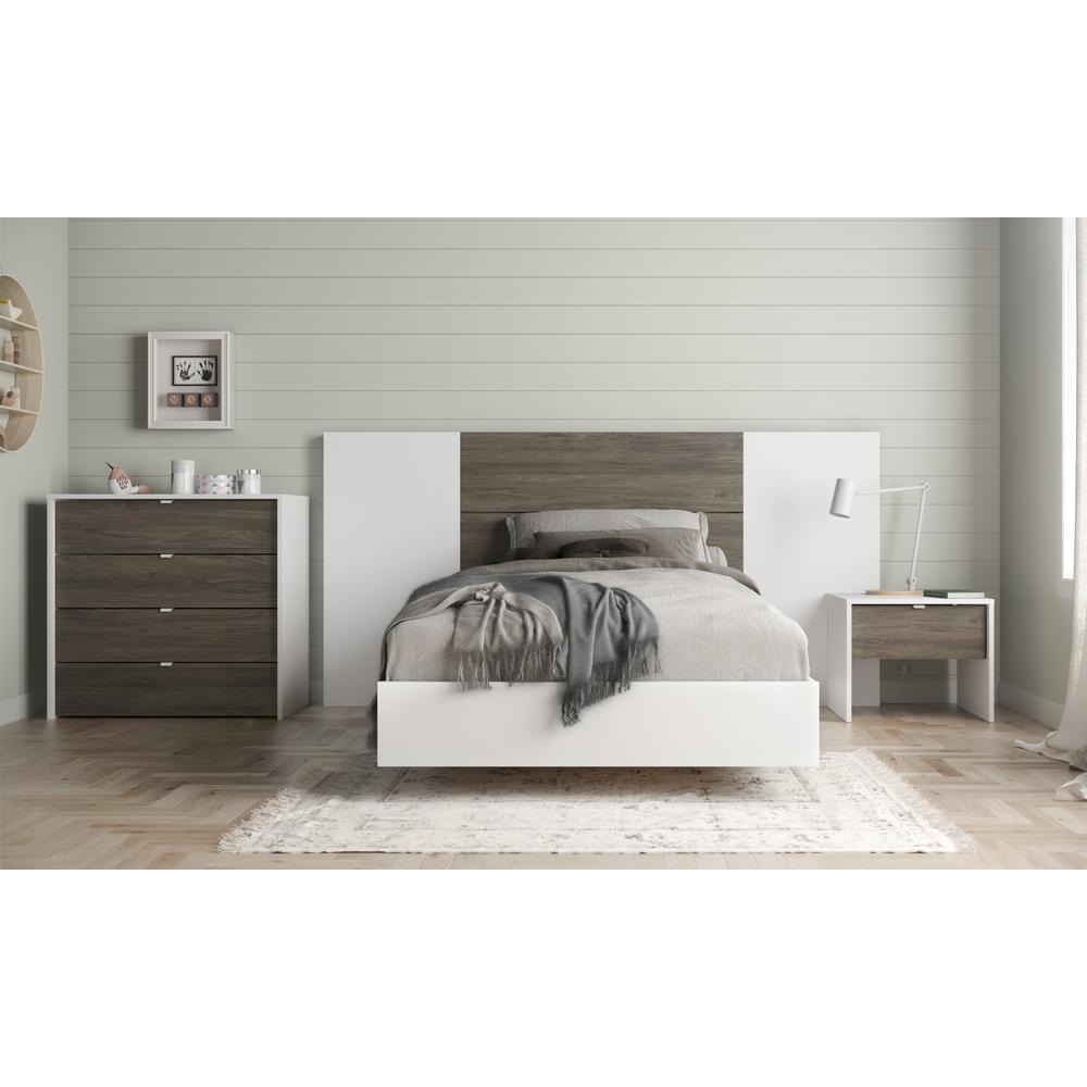 5-Piece Bedroom Set With Bed Frame, Headboard, Extension Panels, Nightstand, Goodies N Stuff