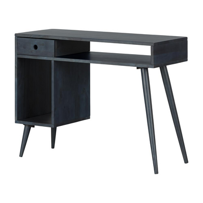 Kodali Computer Desk, Dark Blue - Minimalist Scandinavian Style, Rubberwood Construction, Goodies N Stuff