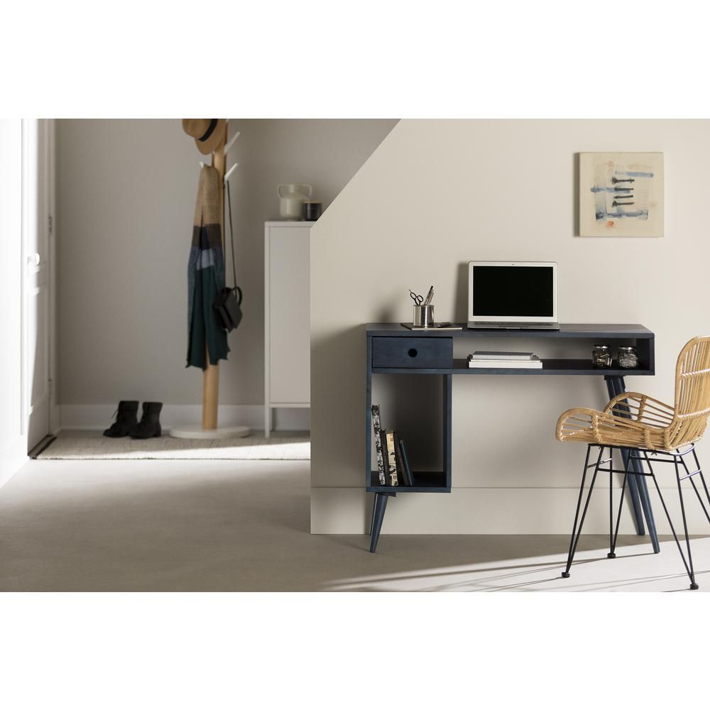 Kodali Computer Desk, Dark Blue - Minimalist Scandinavian Style, Rubberwood Construction, Goodies N Stuff