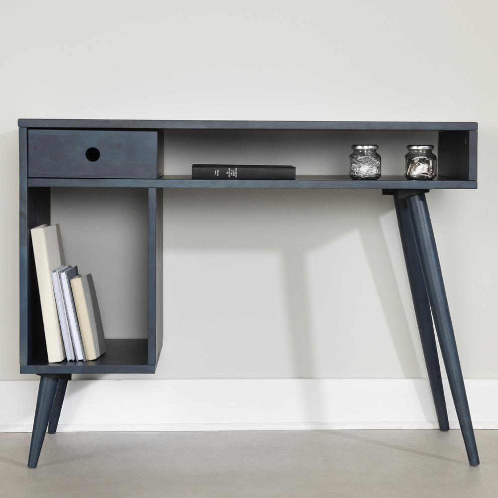 Kodali Computer Desk, Dark Blue - Minimalist Scandinavian Style, Rubberwood Construction, Goodies N Stuff