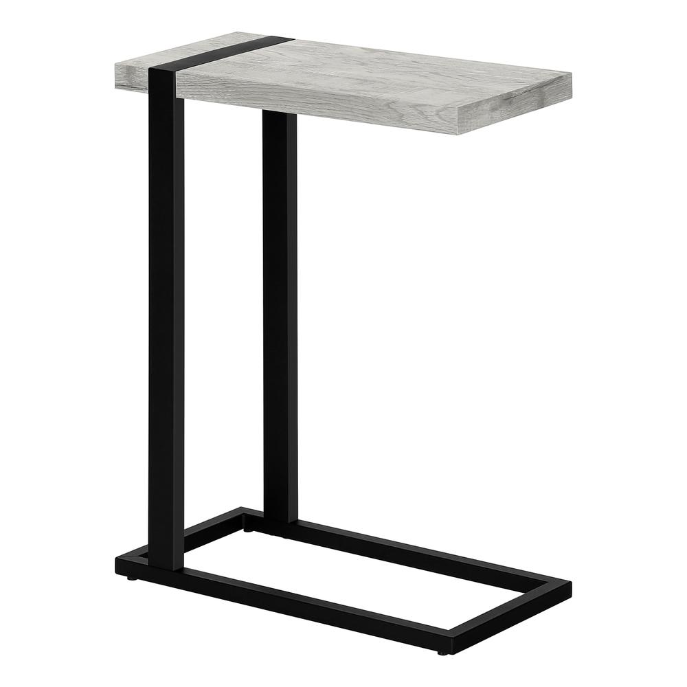 Accent Table, C-shaped, End, Side, Snack, Living Room, Bedroom, Grey Laminate, Goodies N Stuff