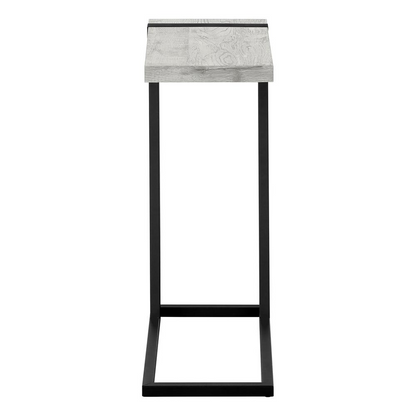Accent Table, C-shaped, End, Side, Snack, Living Room, Bedroom, Grey Laminate, Goodies N Stuff