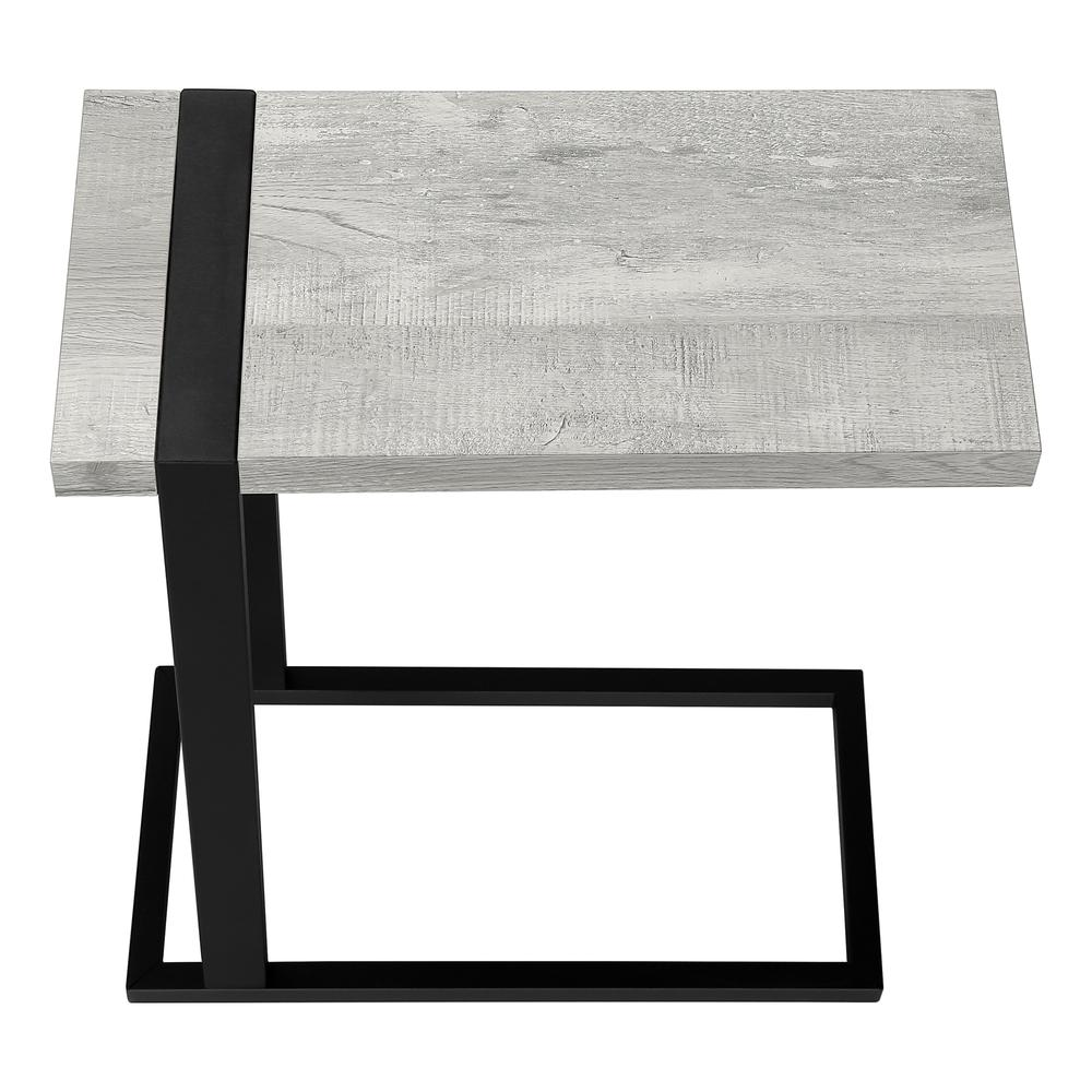 Accent Table, C-shaped, End, Side, Snack, Living Room, Bedroom, Grey Laminate, Goodies N Stuff