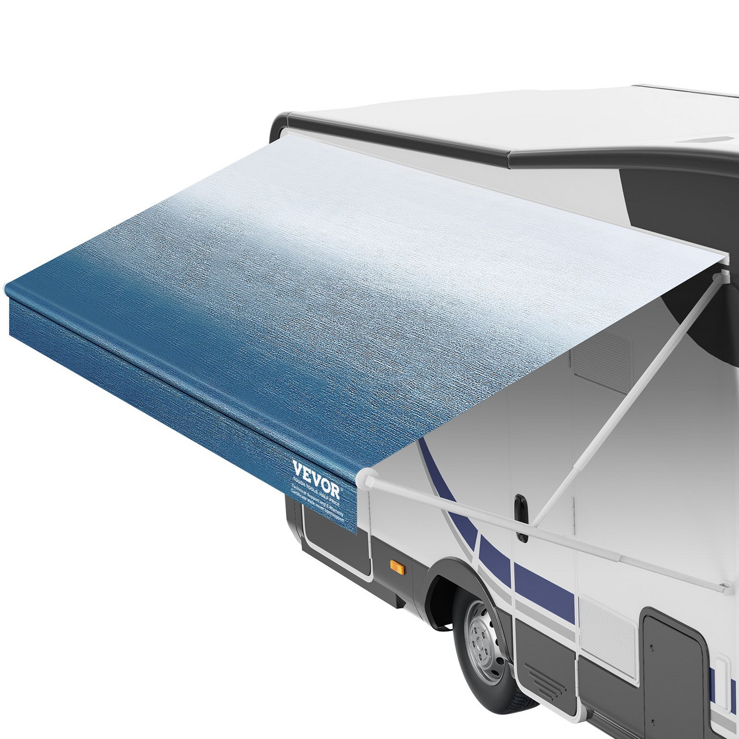 VEVOR RV Awning Fabric Replacement, 20'2" Fabric Length for 21' Awning, Heavy Duty 3-Ply 16oz PVC Camper Awning Fabric, Waterproof & UV Protection Outdoor Canopy for RV, Trailer, Motorhome, Blue Fade, Goodies N Stuff