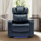 PU Leather Power Recliner Individual Seat Home Theater Recliner - Blue, Goodies N Stuff