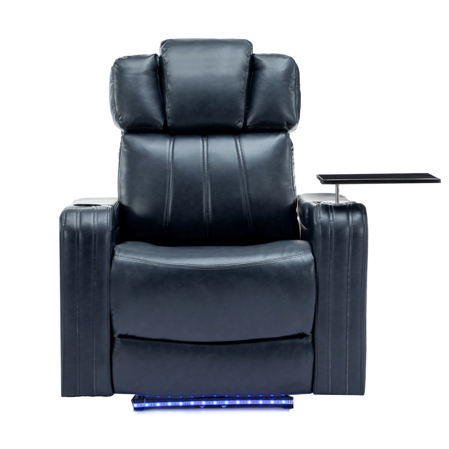 PU Leather Power Recliner Individual Seat Home Theater Recliner - Blue, Goodies N Stuff