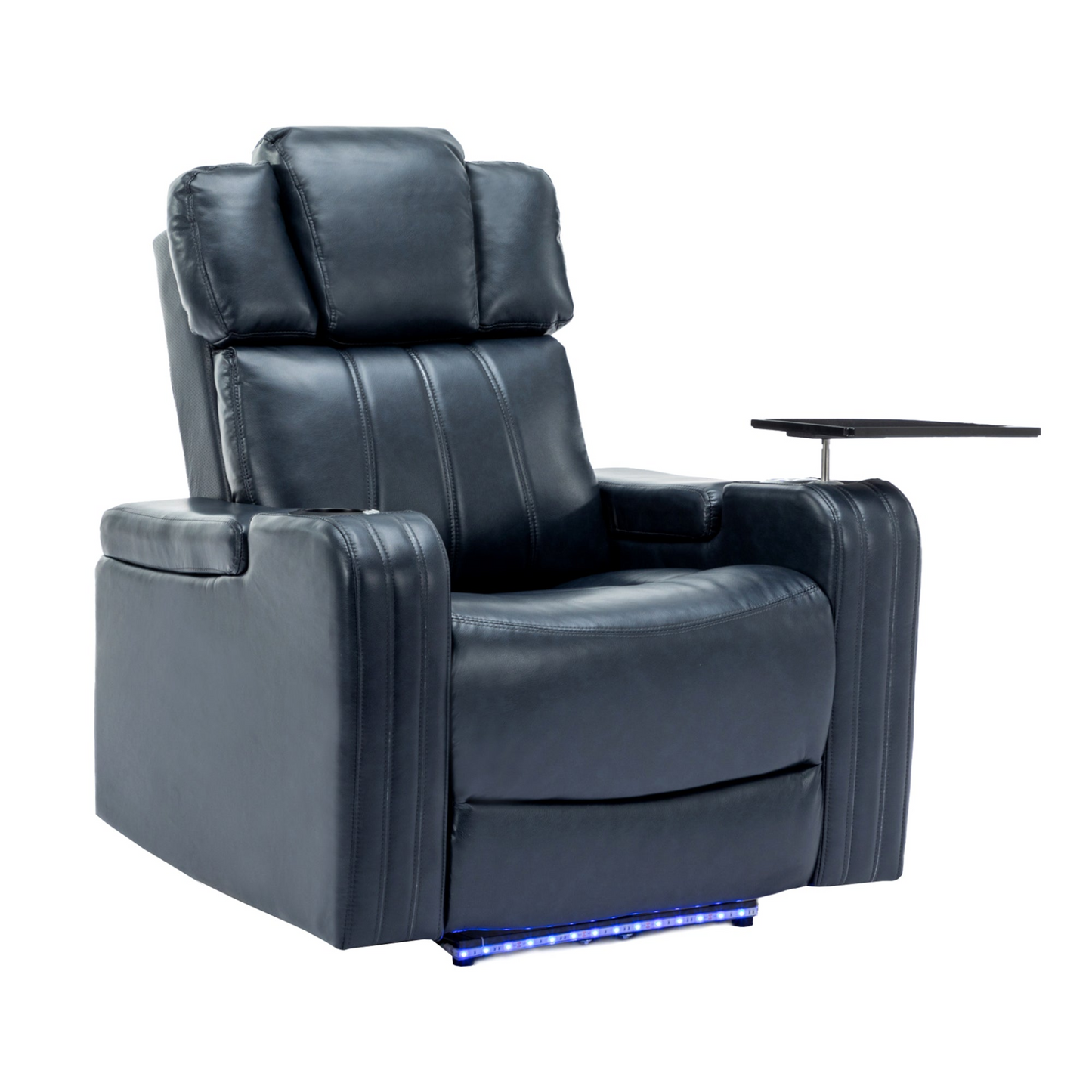 PU Leather Power Recliner Individual Seat Home Theater Recliner - Blue, Goodies N Stuff