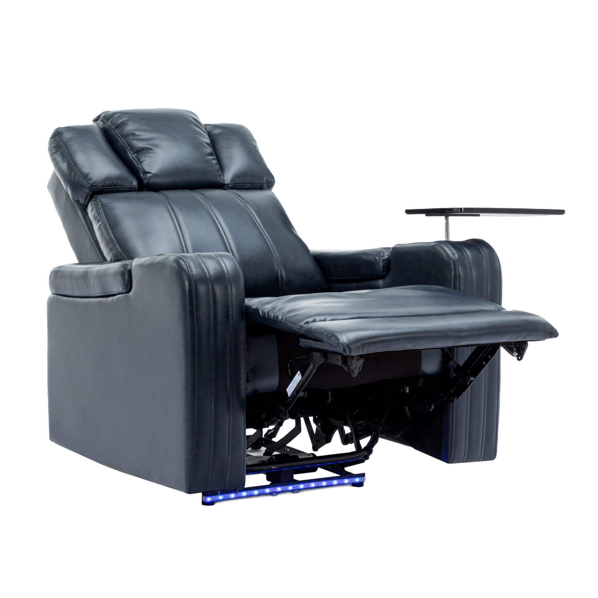 PU Leather Power Recliner Individual Seat Home Theater Recliner - Blue, Goodies N Stuff