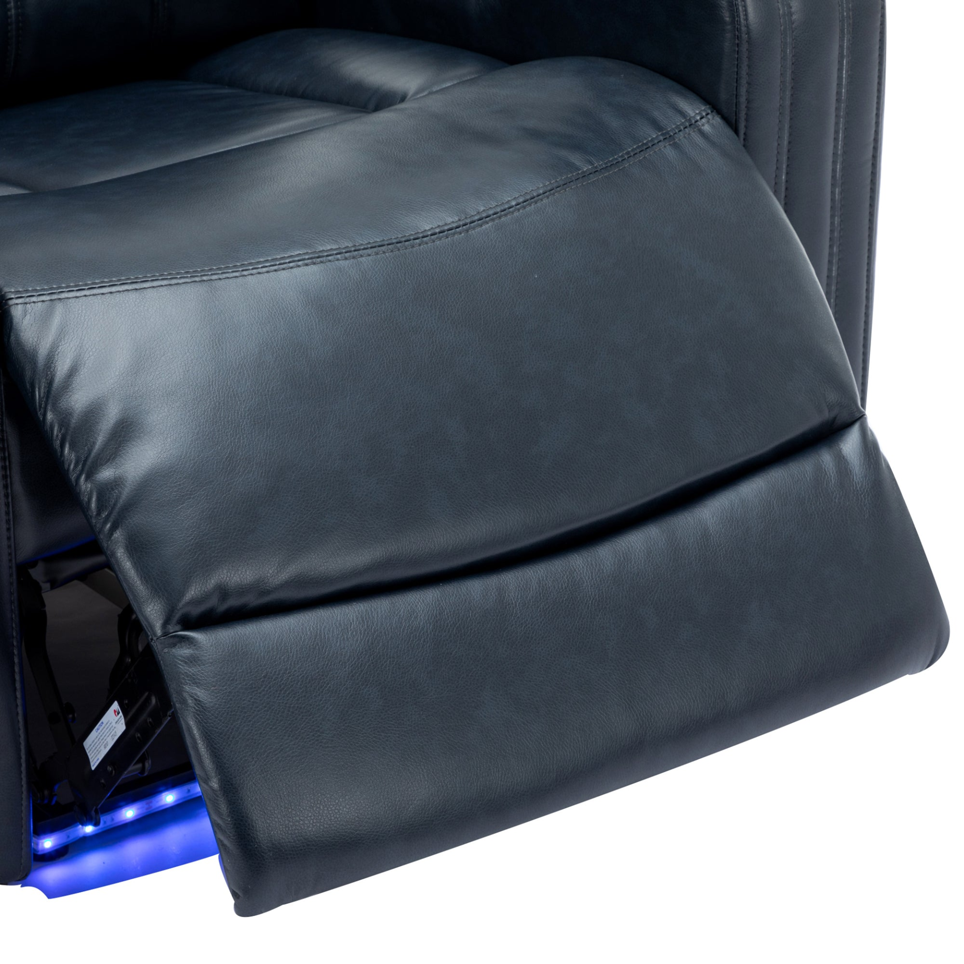 PU Leather Power Recliner Individual Seat Home Theater Recliner - Blue, Goodies N Stuff