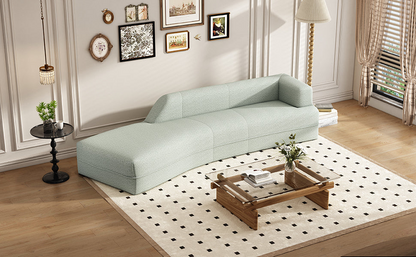 109.4" Curved Chaise Lounge Modern Indoor Sofa Couch for Living Room, Green, Goodies N Stuff