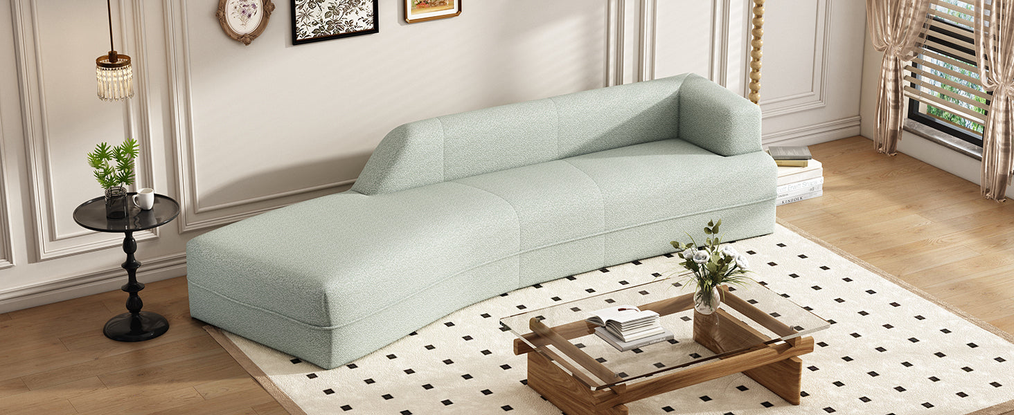 109.4" Curved Chaise Lounge Modern Indoor Sofa Couch for Living Room, Green, Goodies N Stuff