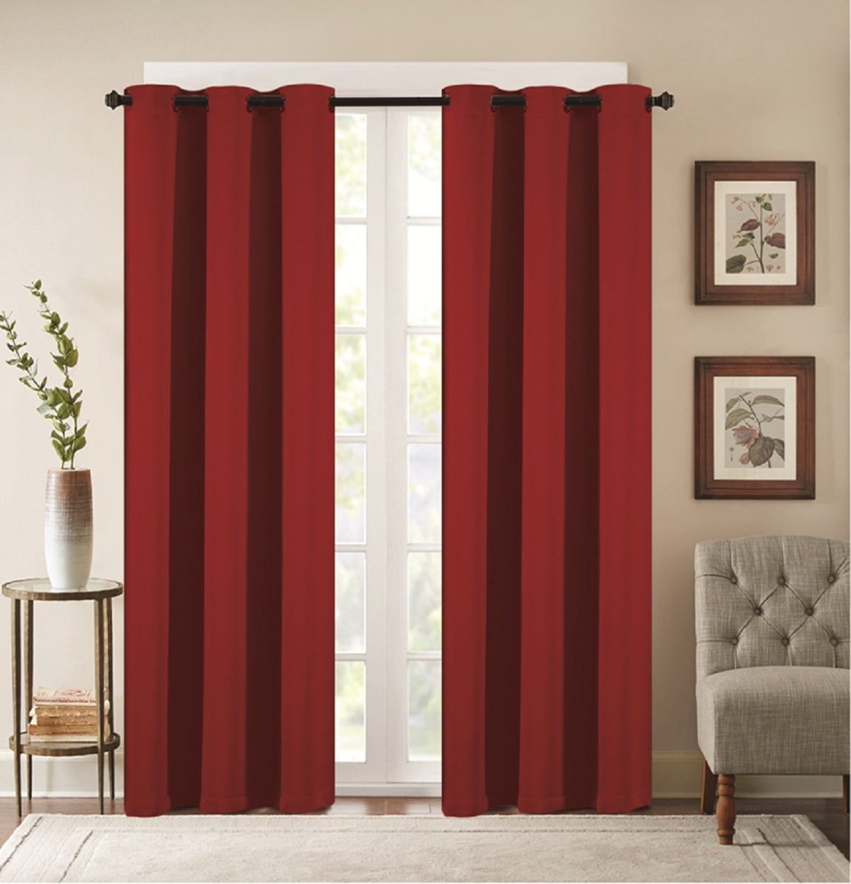 J&V TEXTILES 4-Panels: Room Darkening Thermal Insulated Blackout Grommet Window Curtain Panels for Living Room, Goodies N Stuff
