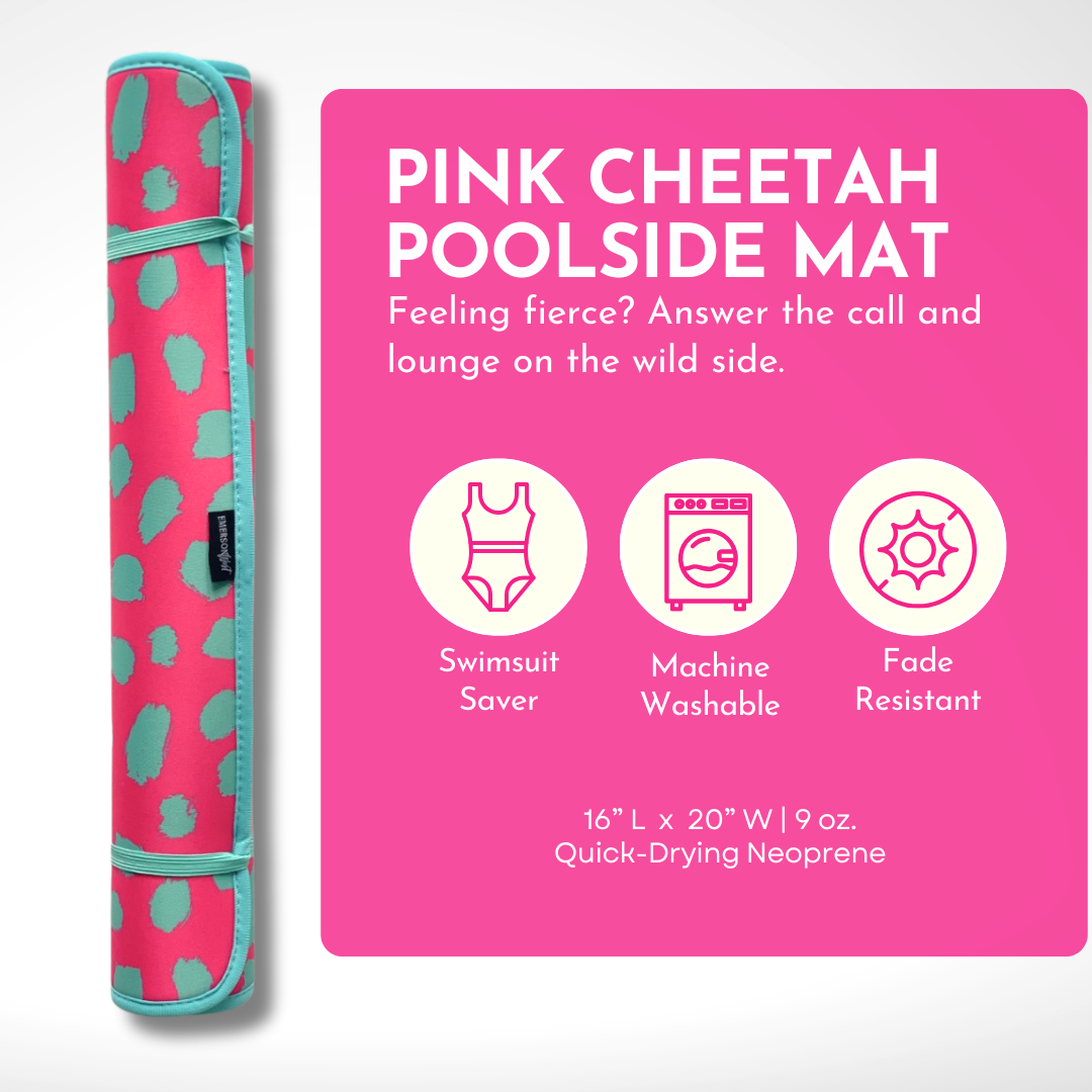 Pink Cheetah Poolside Seating Mat, Goodies N Stuff