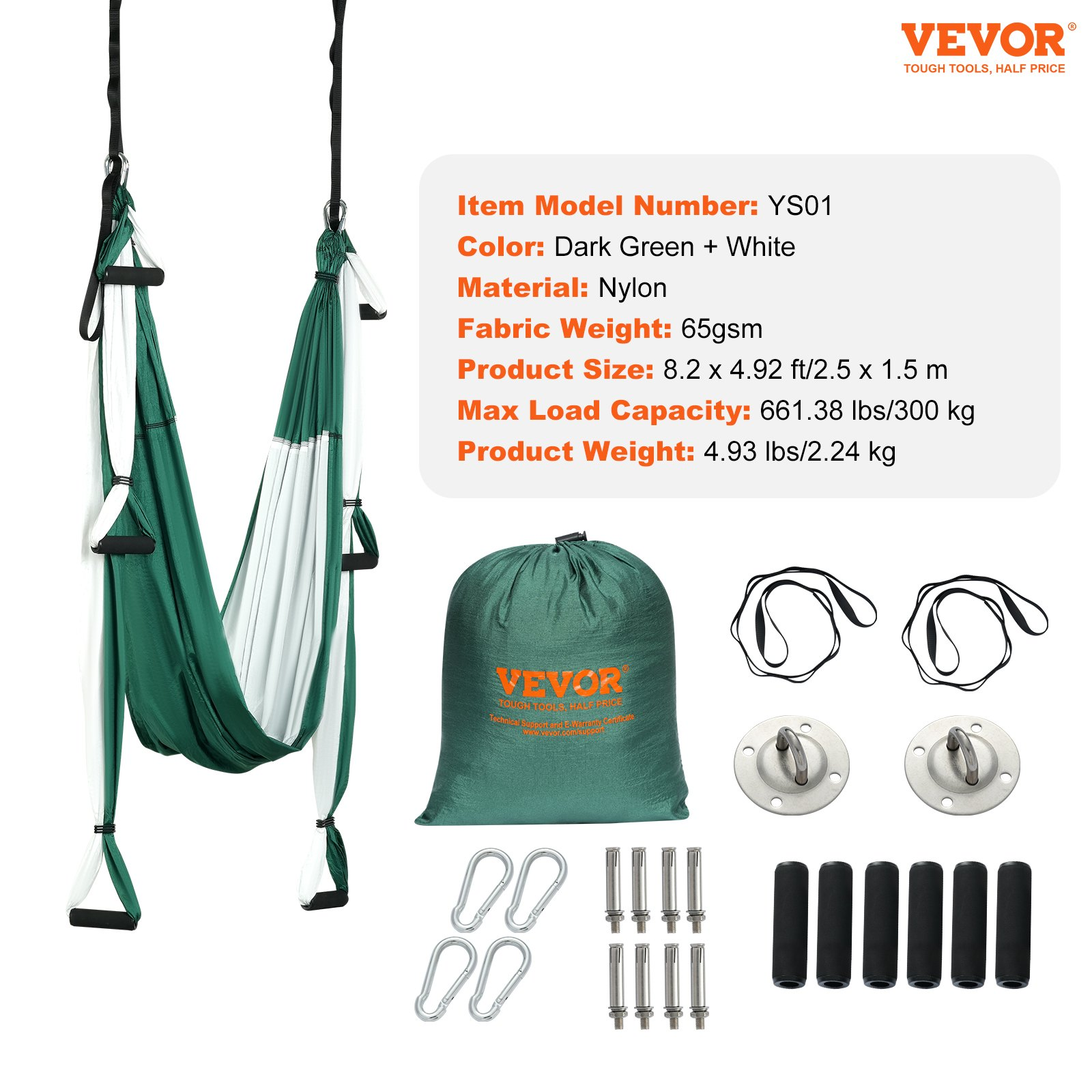 VEVOR Aerial Yoga Swing Set - Yoga Hammock Hanging Swing for Inversion and Aerial Yoga, Goodies N Stuff