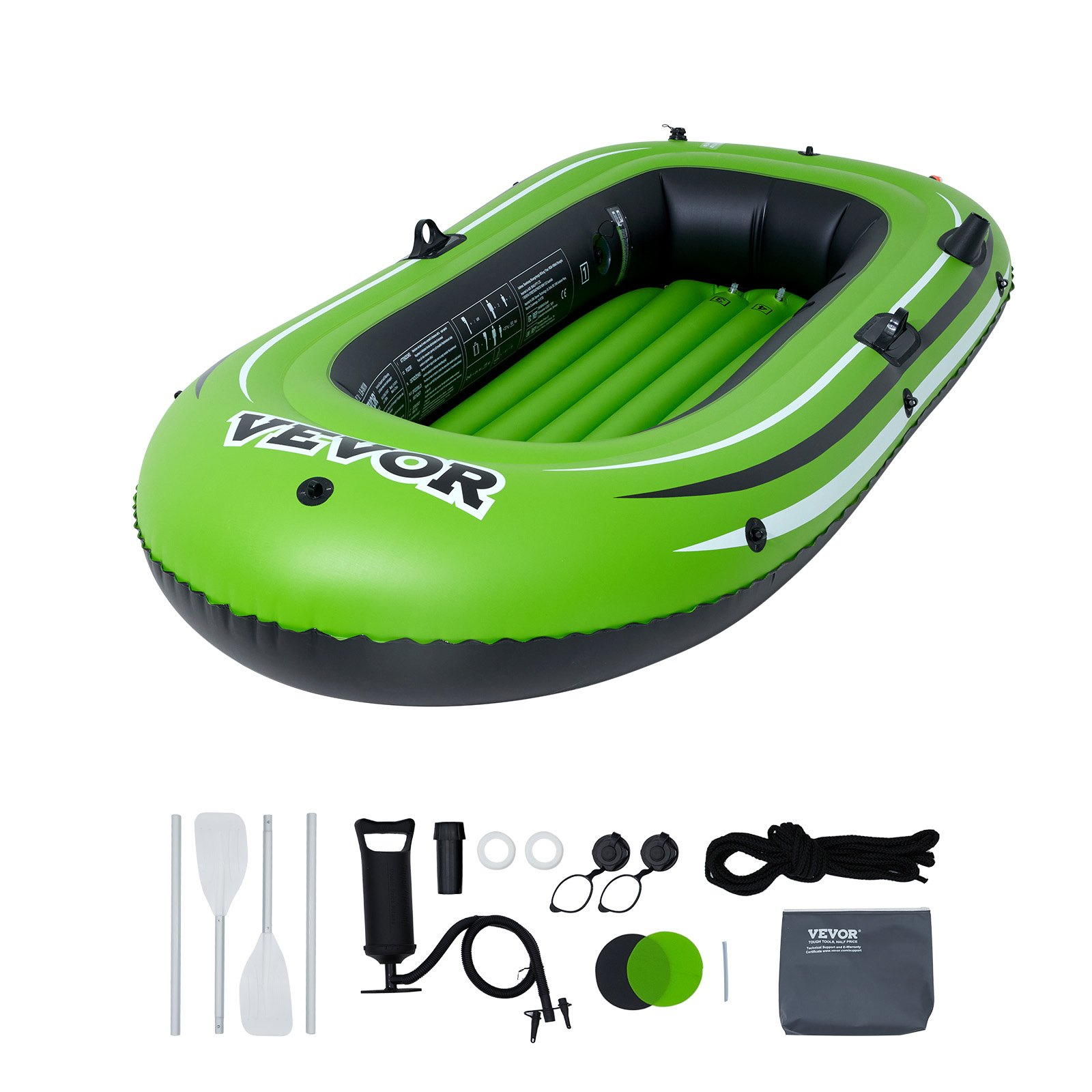 VEVOR Inflatable Boat, 2-Person Fishing Raft Kayak | 500 lb Capacity, Goodies N Stuff